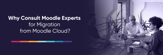 Migrate from Moodle Cloud - moodle expert consulting with the client in the meeting room Migrate from Moodle Cloud - moodle expert consulting with the client in the meeting room