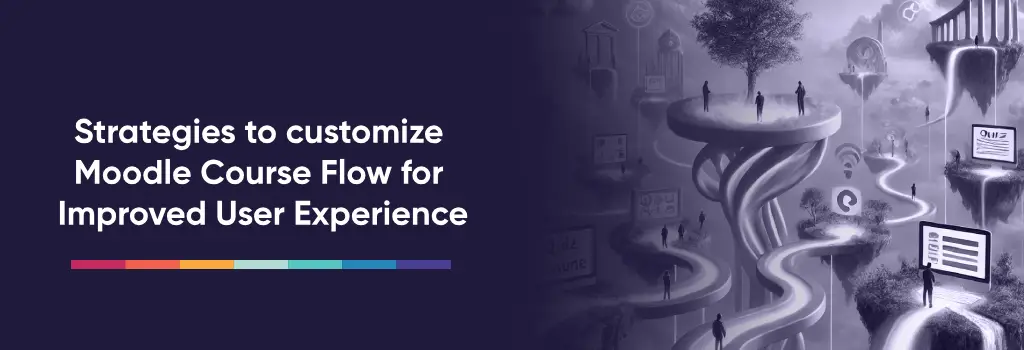 Illustration of a mobile device with course icons, symbolizing course flow setup - Strategies to customize Moodle Course Flow for Improved User Experience
