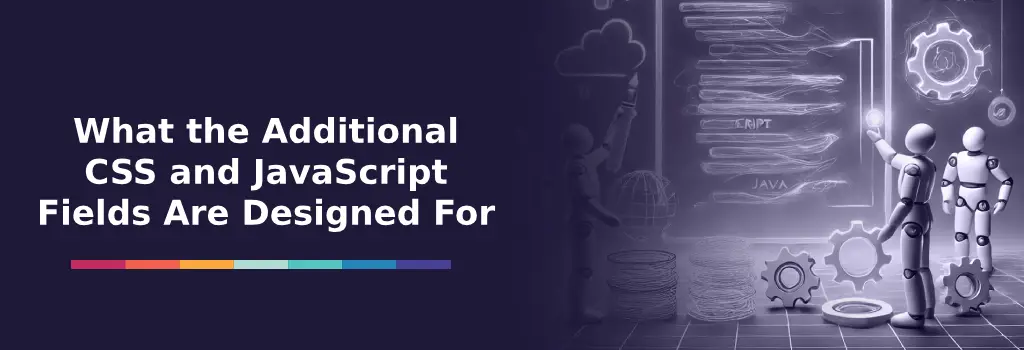 Robots configuring code panels and gears to illustrate CSS and JS field usage – Why Moodle CSS Gets Overwritten When Administrators Work Together.