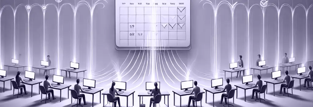 Keeping Moodle Updated - Moodle Maintenance Strategy Calendar sending signals through system to learners illustrating reminder workflow - Why Moodle Assignment Deadline Reminders Are Not Sent